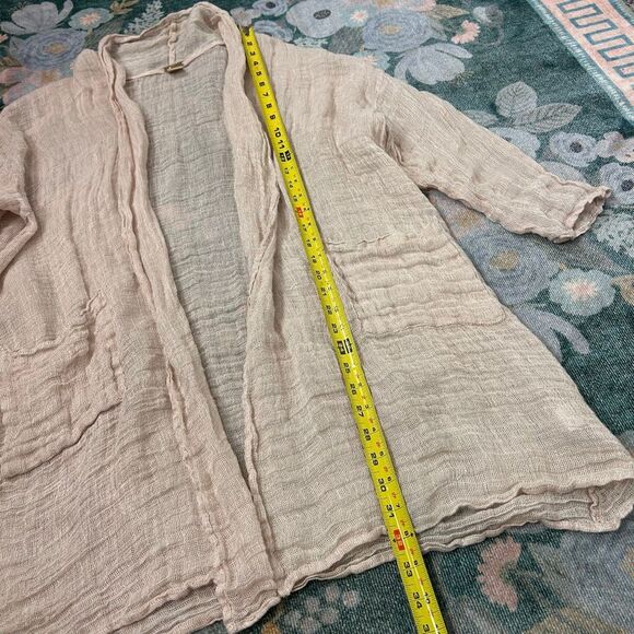 Magaschoni Linen Kimono Sweater Jacket Linen Cardigan Long Open Knit Lightweight - Picture 15 of 16